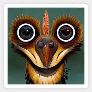 Big Eyed Hoatzin Bird Native Art Sticker